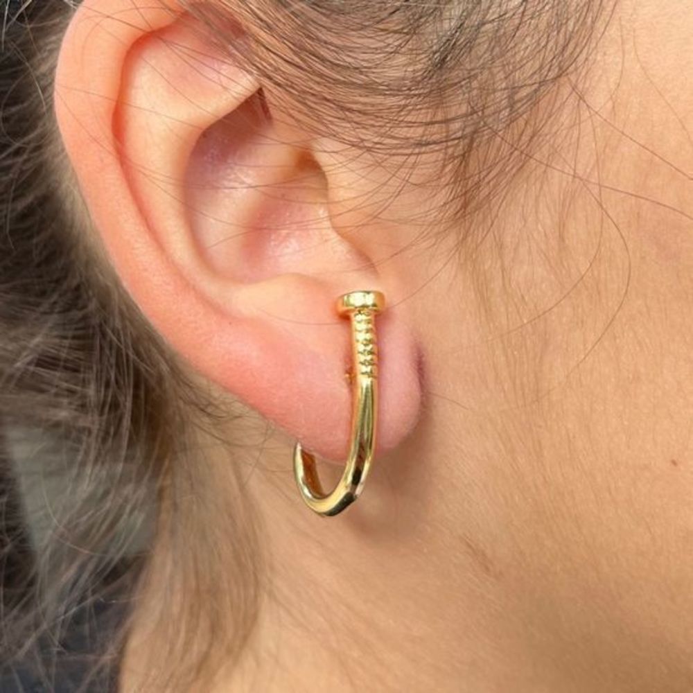 Gold Filled Nail Earrings